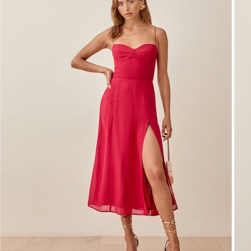 Reformation Juliette Dress in rhubarb
